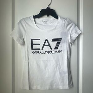 Emporio Armani EA7 White Tee with Black Logo